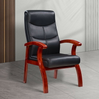 實木電腦椅家用辦公椅牛皮西皮藝會議椅高背舒適老板椅書房椅子
