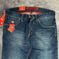HUGO GLASS Jeans pria - Denim Slimfit Bahan Corvus import, Selvedge original Celana Pendek promo ker