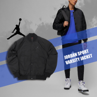 Nike 棒球外套 Jordan Sport Varsity 黑 男款 喬丹 按扣 休閒 防風 DV9792-010