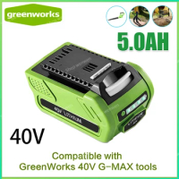 GreenWorks 40V 5000mAh Replacement Battery 29462 29472 40V 5.0Ah Tools Lithium ion Rechargeable Battery 22272 20292 22332 G-MAX