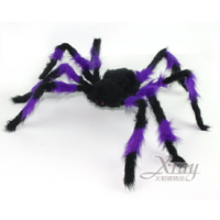 75cm絨毛蜘蛛(紫)，萬聖節/造型燈/佈置/裝飾/擺飾/會場佈置/蜘蛛絲，X射線【W405679】