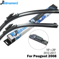 Buildreamen2 Car Styling Wiper Blade Windscreen Rubber Wiper For 2012-2017 Peugeot 2008 Fit Push Button Arms