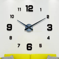 2022 Modern Design Large Wall Clock 3D DIY Quartz Clocks Fashion Watches Acrylic Mirror Stickers Living Room Home Decor Horloge