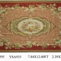 Wool carpet french aubusson rugs 239CMX366CM 7.84'X 12' Beige big side of green gc88aubYSA935