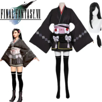 Game Final Fantasy 7 Remake Tifa Lockhart Cosplay Costume Short Kimono Lovely Uniform Halloween Suit For Women cosplay dress
