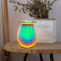 Electric Wax Warmer Art Glass Scented Essential Oil Warmer Tart Burner for Wax Melts Fragrance Candle Night Light Lamp for Gifts
