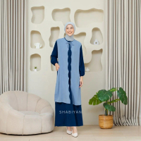 SHABIYAN-604 Gamis Wanita Muslimah Cardigan Set Inner Outer