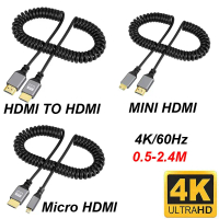 Cáp Xoắn Ốc Linh Hoạt, Tương Thích 4K @ 60HZ, Chiều Dài 0,5-2,4M, HDMI ĐẾN HDMI / HDMI MINI / HDMI M