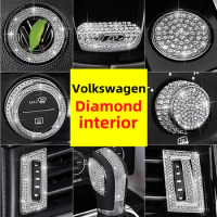 For Volkswagen Golf 7 POLO CC Passat Tiguan B6/8 Beetl Magotan JETTA MK5 Diamond Decoration Crystal Interior Sticker Accessories