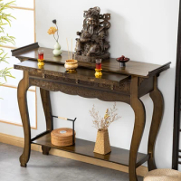 Incense Burner Table Buddha Shrine Household Economical Solid Wood Modern Style Buddha Niche Altar Cabinet God of Wealth Worship