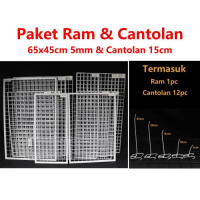 BARU Kawat Ram 65x45Cm Tebal, Rak Display Aksesoris HP, Rak Gantung Putih - ram n huk15cm