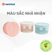 Combo 2  Rổ nắp tròn thái nhựa Viêt Nhật (3396) Rổ đựng hành tỏi thoáng khí có nắp đậy tiện dụng, rổ
