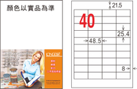 【龍德】LD-8109-T-C A4透明護貝膜標籤(不可列印) 25.4x48.5mm