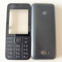 For Nokia 208 Full Complete Mobile Phone Housing Cover Case+English Keypad and Hebrew Keypad Replacement Parts