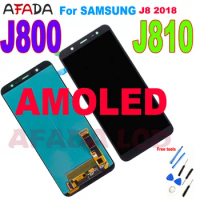 AAA+ Super Amoled J8 J800 LCD For Samsung J8 2018 J810 J810Y J810FN LCD Display Touch Screen Digitizer Assembly Replacement LCD
