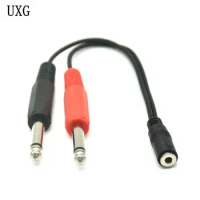 3.5mm Female Plug to 2*6.35mm TRS Mono Male Jack Audio Socket Adapter Cable 1/4" TSF Female to Dual 1/4" TS Male 6.35SP F-2*6.35