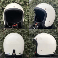 TT&amp;COCASCOS Japanese 3/4 Open Motorcycle Helmet Jet Vespa Unisex Retro Cafe Racer Open Face Helmet Fiberglass Casco Moto