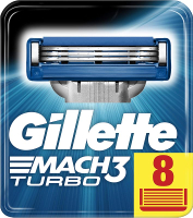 Gillette Mach3 Turbo Razor Blades สำหรับผู้ชายแพ็ค8ใบ