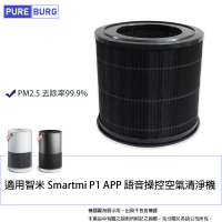PUREBURG 適用米家 智米 Smartmi P1 APP 語音操控空氣清淨機 副廠替換用除臭除甲醛活性碳HEPA濾網