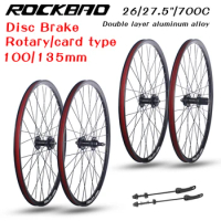 Mountain Road Bike Wheelset 26 27.5Inch MTB Parts Disc Brake Double Layer Aluminum Alloy 26er 700C 2Bearing Hub Bicycle Wheel