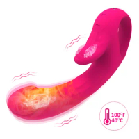 Female Automatic Heated Vibrator Clitoris Tongue Licking Vibrating Vibrator Vaginal Flirtation Thrusting Vibrator Couples Toys