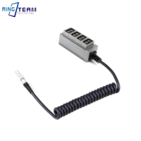 12V-14.8V LED Light Coiled Cable 4/1 D-TAP DTAP Female Hub to 3Pin for LEMO Camera, Press Light Battery Type B Plug Splitter