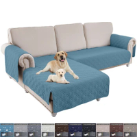 Solid Color L Shape Sofa Cushion Waterproof Pet Kid Mat Sofa Cover Armchair Furniture Protector Removable Couch Covers Slipcover