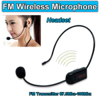 87.0-108 MHz Wireless Headset Capacitive Microphone Mic System with Receiver for Teaching Playing Supplies