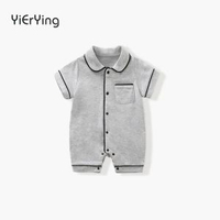 寶寶夏季爬服短袖純棉薄款透氣嬰兒睡衣空調服連體衣男女寶哈衣