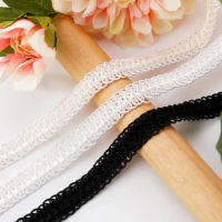 10Meters Black White Centipede Braided Curve Lace Ribbon Pillow Cushion Trim DIY Clothing Decoration Upholstery Edging Sewing