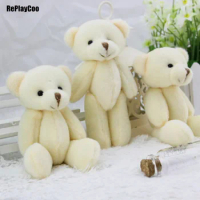 50pcs/lot Mini Teddy Bear Stuffed Plush Toys 12cm Small Bear Stuffed Toys pelucia Pendant Kids Birthday Gift Party Decor 013