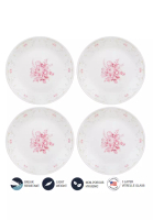 Corelle Corelle 4 Pcs Vitrelle Tempered Glass Dinner Plate - Blooming Pink