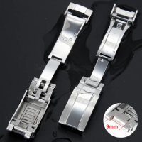 Stainless Steel Watchband Buckle for Rolex for DAYTONA SUBMARINER GMT 16mmx9mm 9mmx9mm Clasp Silver Sliding Quick Adjust Button