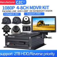 Vehicle Taxi Bus DVR 4channel 8Channel 1080P Mobile DVR 4CH Car DVR H.265 MDVR kit Support 256G SD Card 2TB HDD