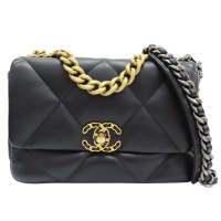 【二手名牌BRAND OFF】CHANEL 香奈兒 黑色 羊皮 19 26cm 鍊帶 肩背包 AS1160