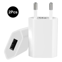 2Pcs 5V 1A USB Cable Wall Travel Charger Power Adapter USB C Cable EU Plug For iPhone 14 13 12 Mini 11 Pro MAX Charger