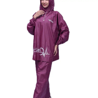 Baju Hujan/Jas Hujan Hodie masker Pria Wanita Dewasa Anti Rembes Bahan Pvc Tebal Kuat Elastis Celana