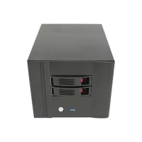 NAS Case 2-Disk Aluminum Alloy Hot Swappable Compatible ITX Motherboard IPFS Home Storage Server Dua