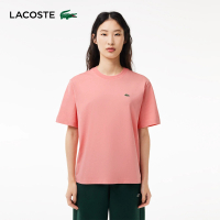 【LACOSTE】母親節首選女裝-寬鬆版型輕質素色短袖T恤(粉紅色)