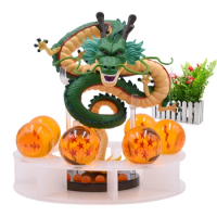 DBZ Anime Shenlong Figures Set Esferas Del Dragon and 7 Stars Dragon Crystal Balls 3.5cm Shelf Figurine Collection Model Toys