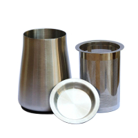 Latina DC-60 Dosing Cup Stainless Steel dengan Fine Mesh Filter 290ml untuk Kopi Espresso & Manual B