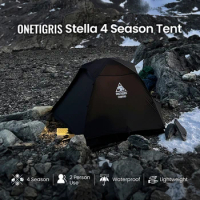OneTigris STELLA Camping Tent Black Tigris Series Backpacking Shelter Easy Setup Instant 2-Person 4-Season Tent For Hiking