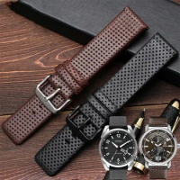 New Universal Black Brown Genuine Leather Watchband 20mm 22mm Breathable Calfskin Strap Fit For Armani Citizen OMG Watch Stock