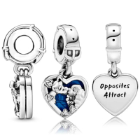 Fit Pandora Charms Bracelet Disney Anime Lady and the Tramp Beads DIY Jewelry For Women Cute Cartoon Kiss Dog Heart Pendant Gift
