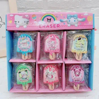 6styles Sanrio Ice Cream Eraser Cinnamoroll Mymelody Kuromi Pom Pom Purin Little Twin Stars Stationery Eraser Kids birthday gift