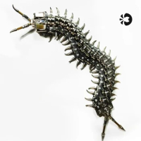 3D Metal Puzzle Model DIY Centipede toy steampunk Mechanical insect Assembly Jigsaw Halloween ornament Building Kits for adults