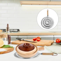 Metal Cook Ring Wooden Handle Household Supply Kitchen Utensils Heat Diffuser Stove Pan For Gas/Electric/Induction Cooker