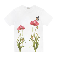 เสื้อยืด พิมพ์ลาย ดอกไม้ รุ่น TWICE T-SHIRT สีขาว