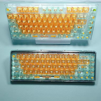 鮮橙冰晶透明鍵帽pc材質132鍵小全套無骨適配機械鍵盤