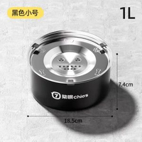 防漏寵物飲水機 不鏽鋼懸浮水碗 狗狗自動飲水器 貓狗通用- 懸浮水碗【304不鏽鋼】黑色小號1000ml 均碼